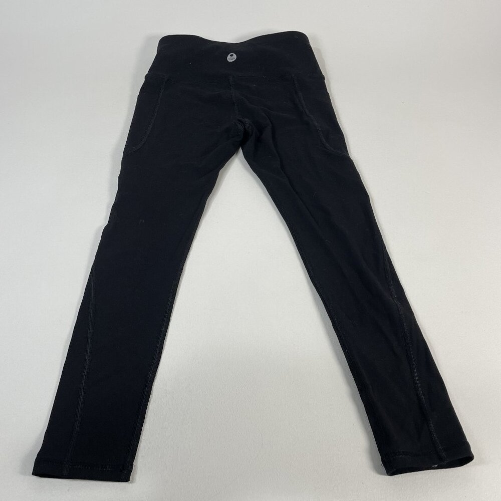 IUGA Black High-Waisted Leggings with‎ Pockets, Kids Size Small, 80% Nylon